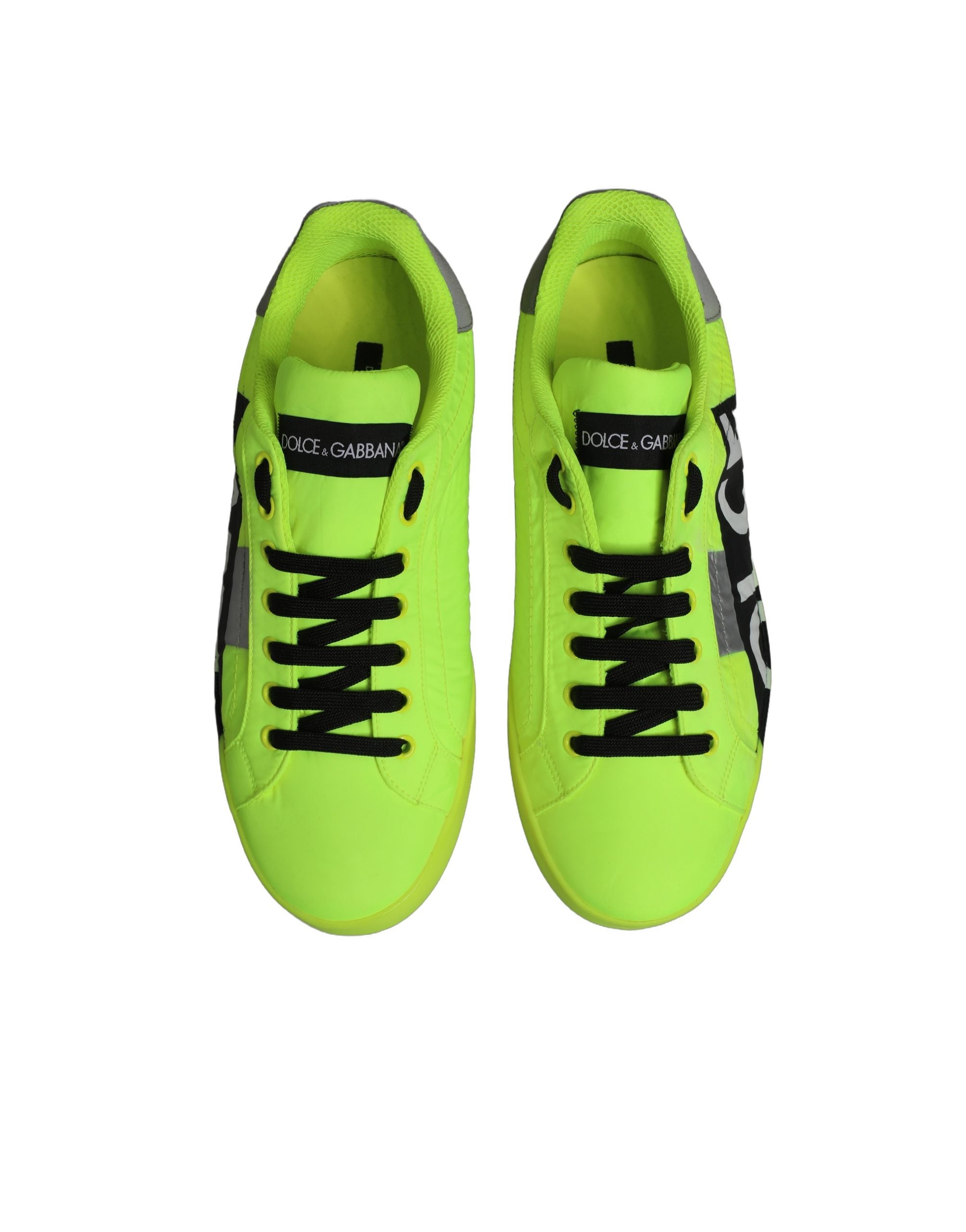 Dolce & Gabbana Green Logo Tape Low Top Portofino Sneakers Shoes
