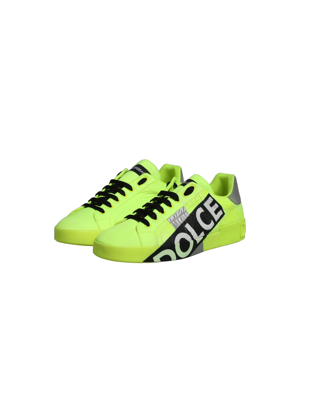 Dolce & Gabbana Green Logo Tape Low Top Portofino Sneakers Shoes