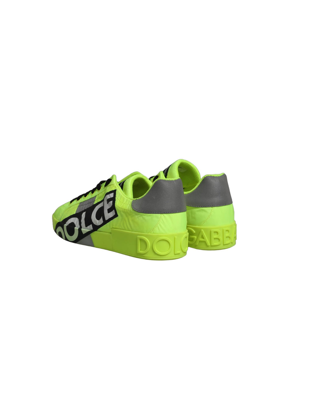Dolce & Gabbana Green Logo Tape Low Top Portofino Sneakers Shoes