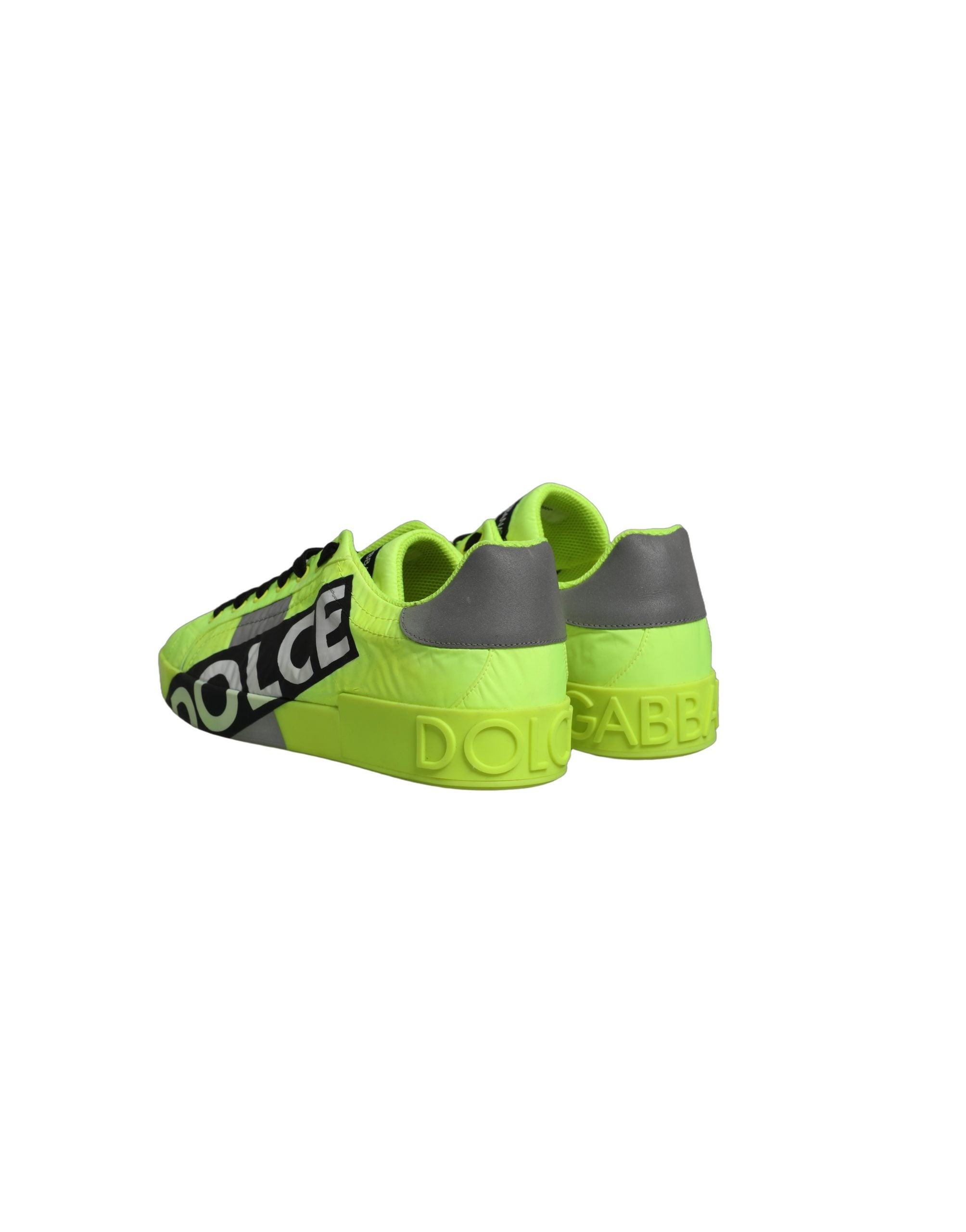Dolce & Gabbana Green Logo Tape Low Top Portofino Sneakers Shoes