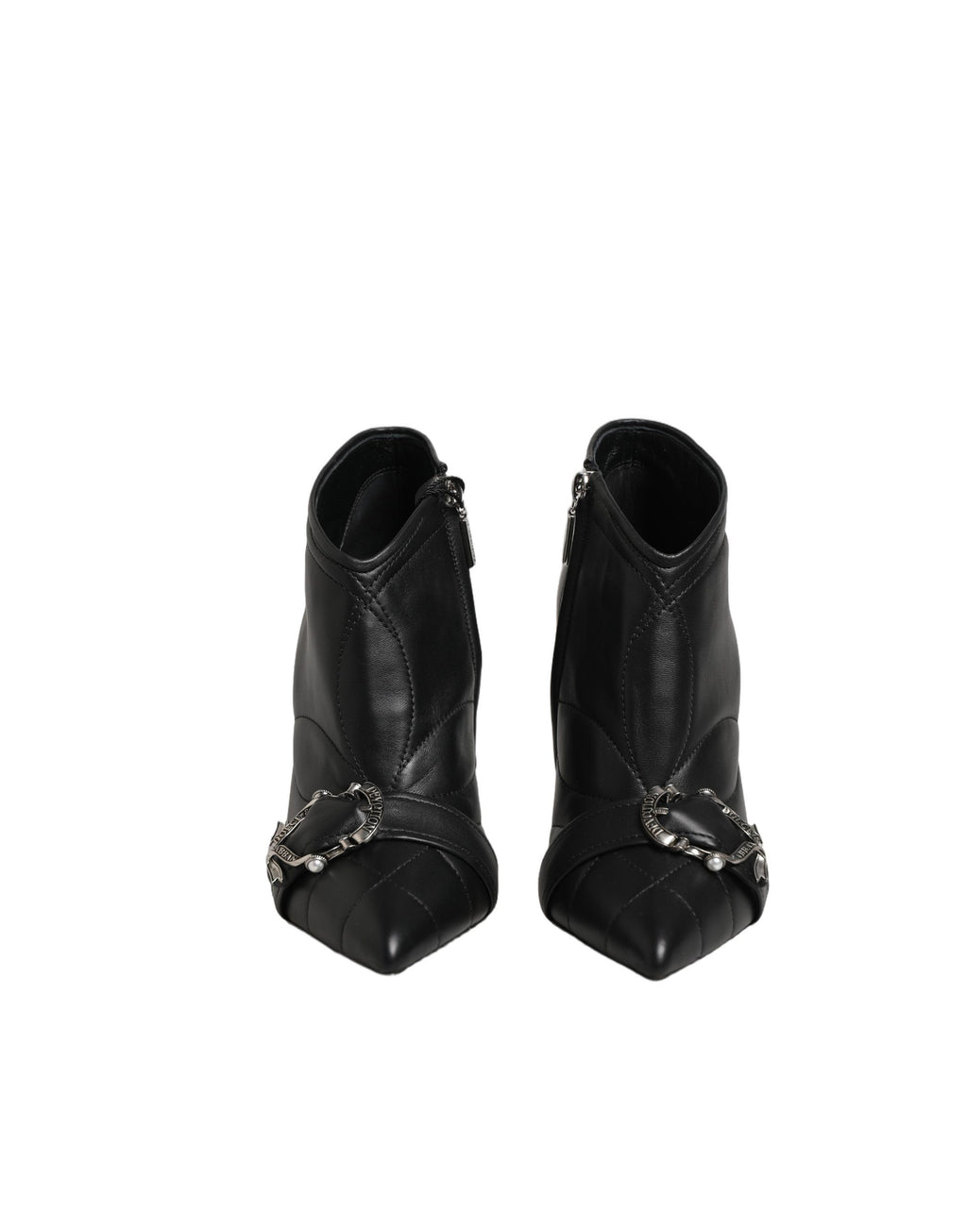 Dolce & Gabbana Black Devotion Quilted Buckled Boots Shoes