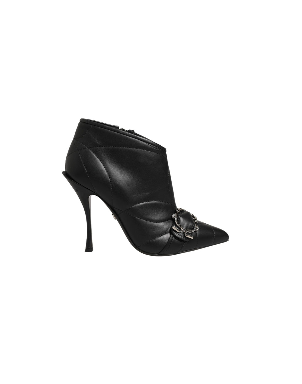 Dolce & Gabbana Black Devotion Quilted Buckled Boots Shoes