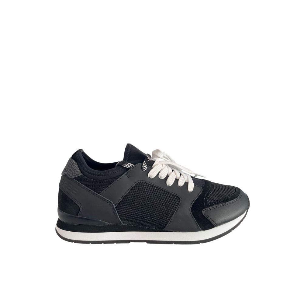 Borbonese Black Leather Men Sneaker