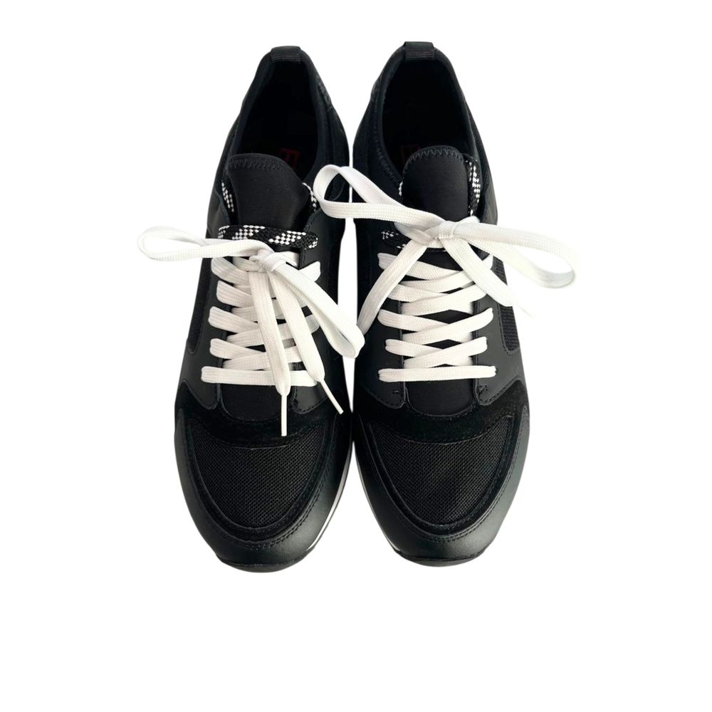 Borbonese Black Leather Men Sneaker