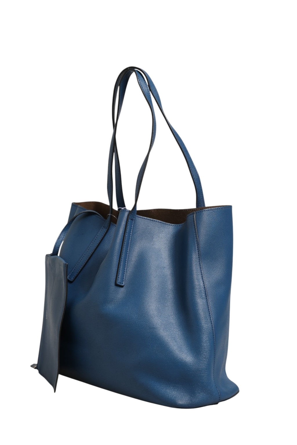Fendi Leather Navy Blue Shopping Tote