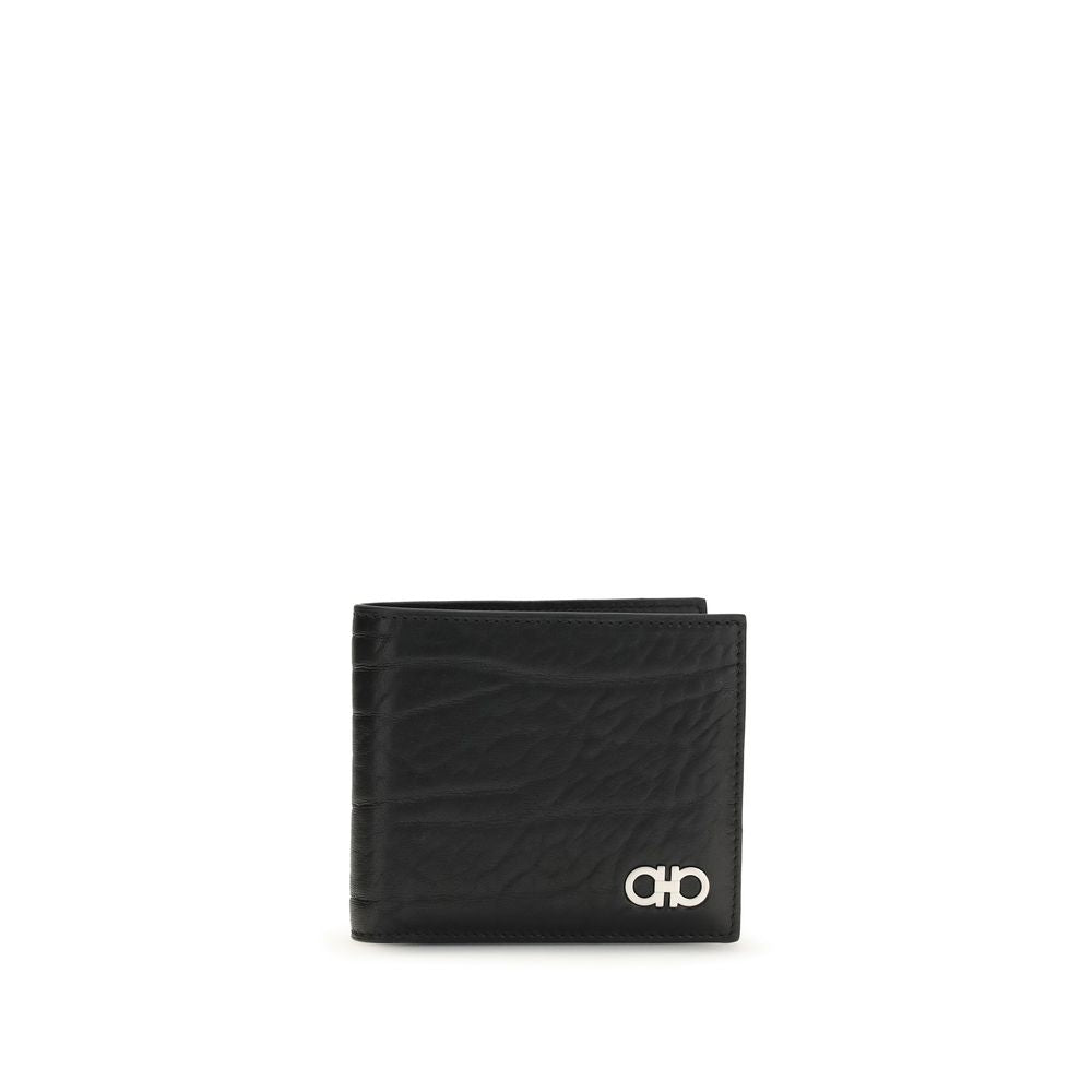 Ferragamo Black Lamb Ovis Aries Aries Wallet