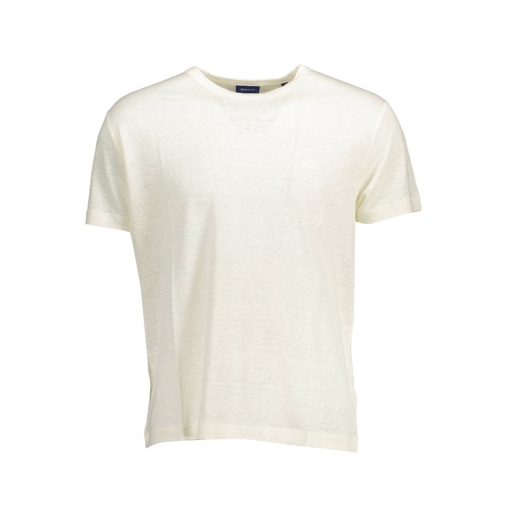 Gant White Linen Men T-Shirt
