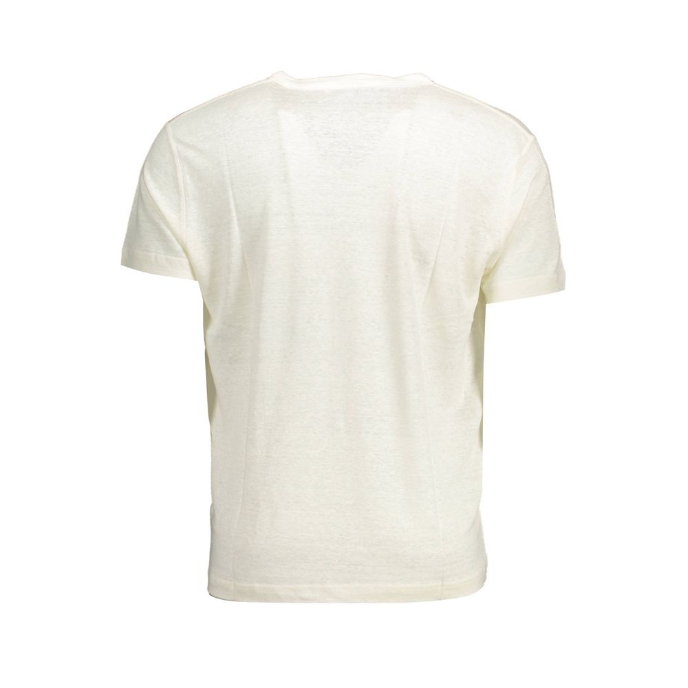 Gant White Linen Men T-Shirt