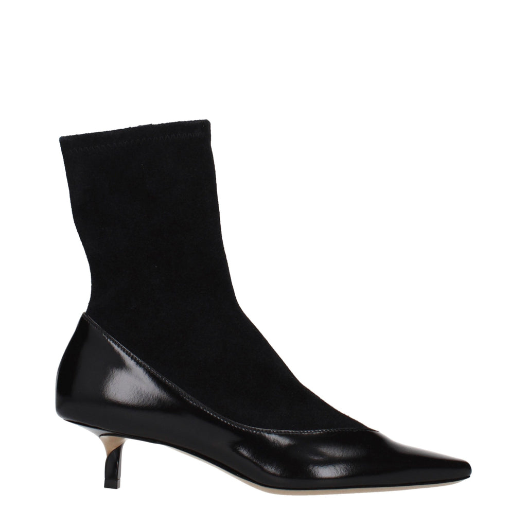 Jacquemus Black Leather Ankle Boots