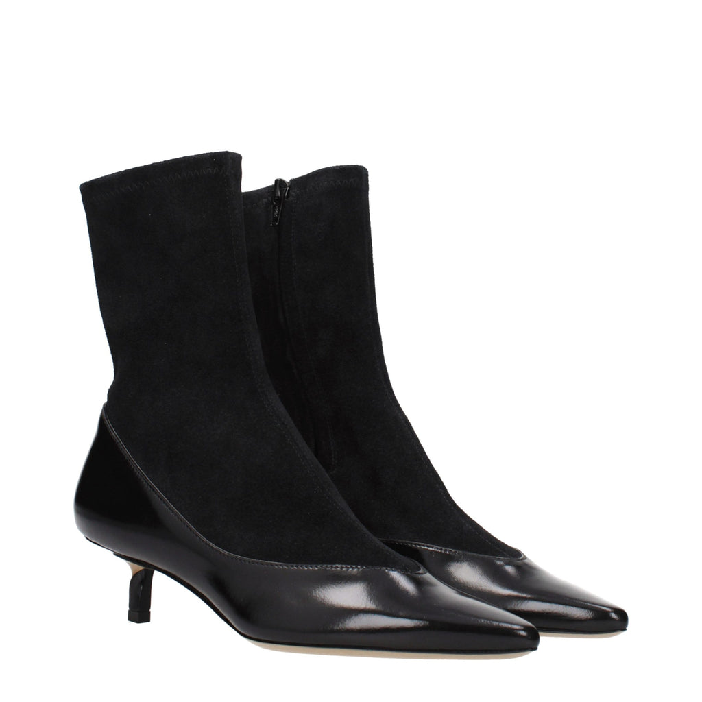 Jacquemus Black Leather Ankle Boots