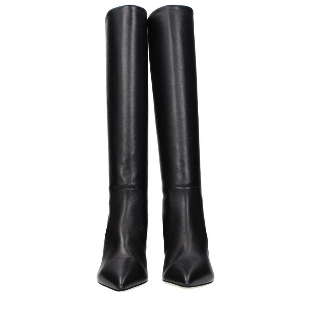 Paris Texas Black Leather Ankle Boots