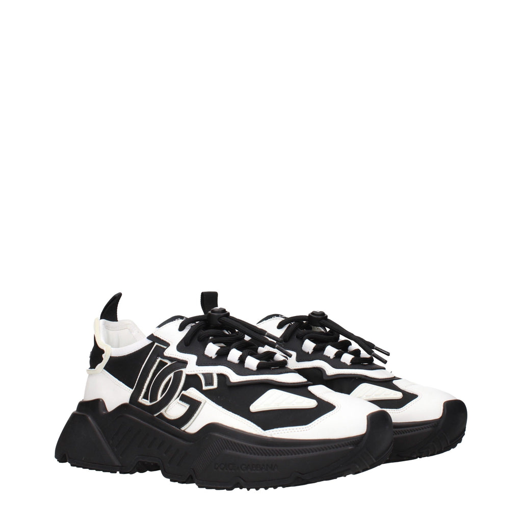 Dolce & Gabbana White Leather Chunky Sneakers