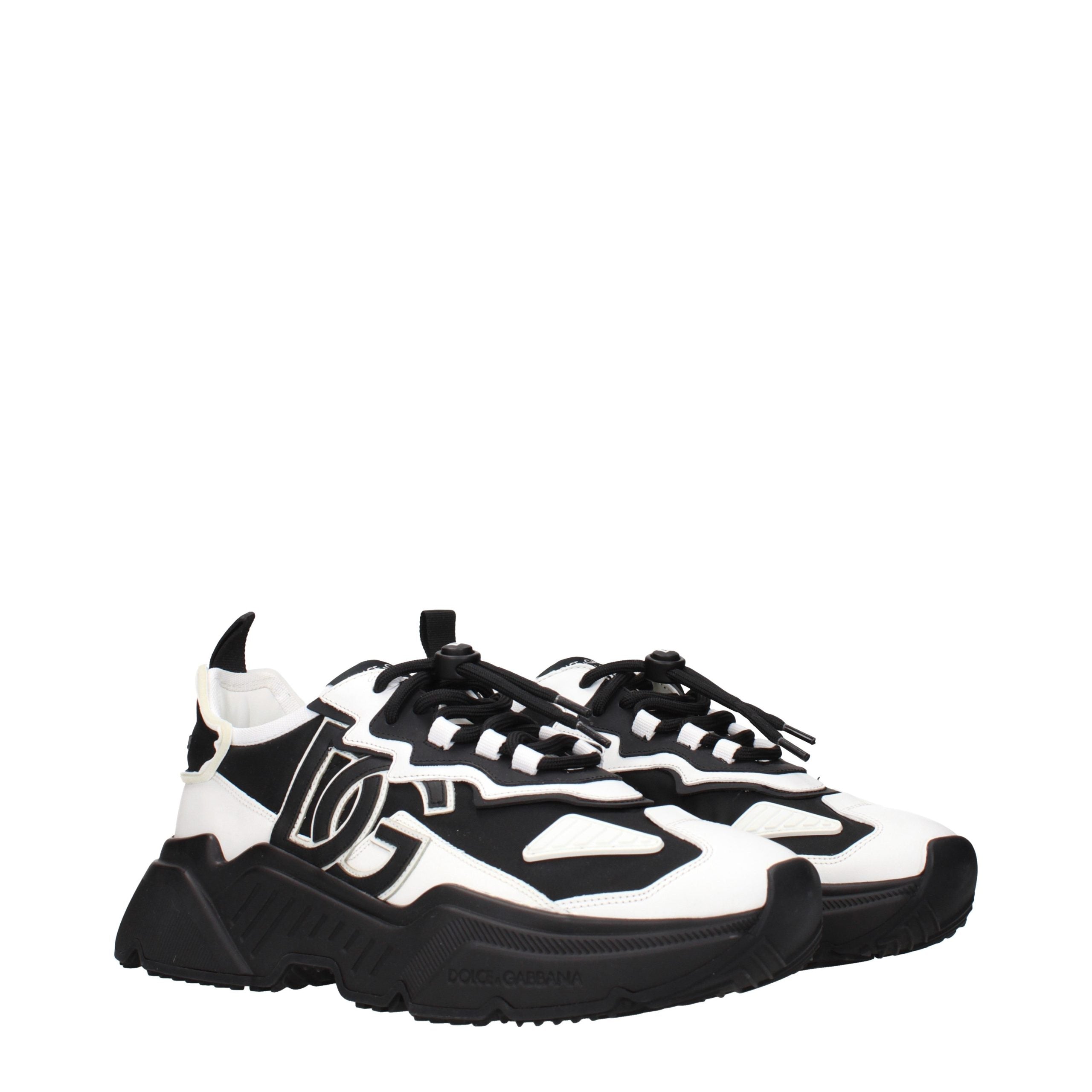 Dolce & Gabbana White Leather Chunky Sneakers