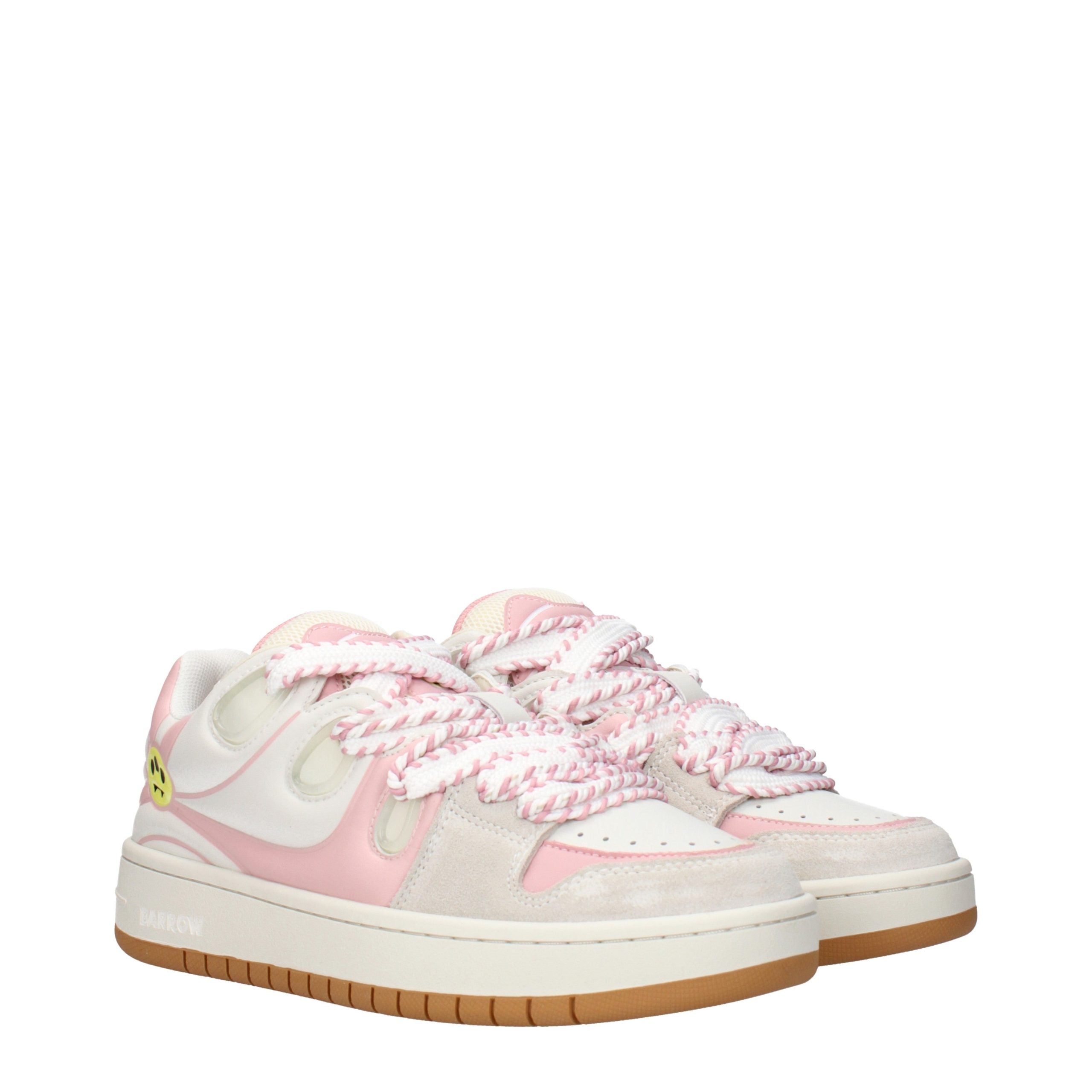 Barrow White Leather Low Top Sneakers