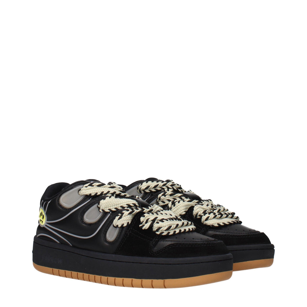 Barrow Black Leather Low Top Sneakers