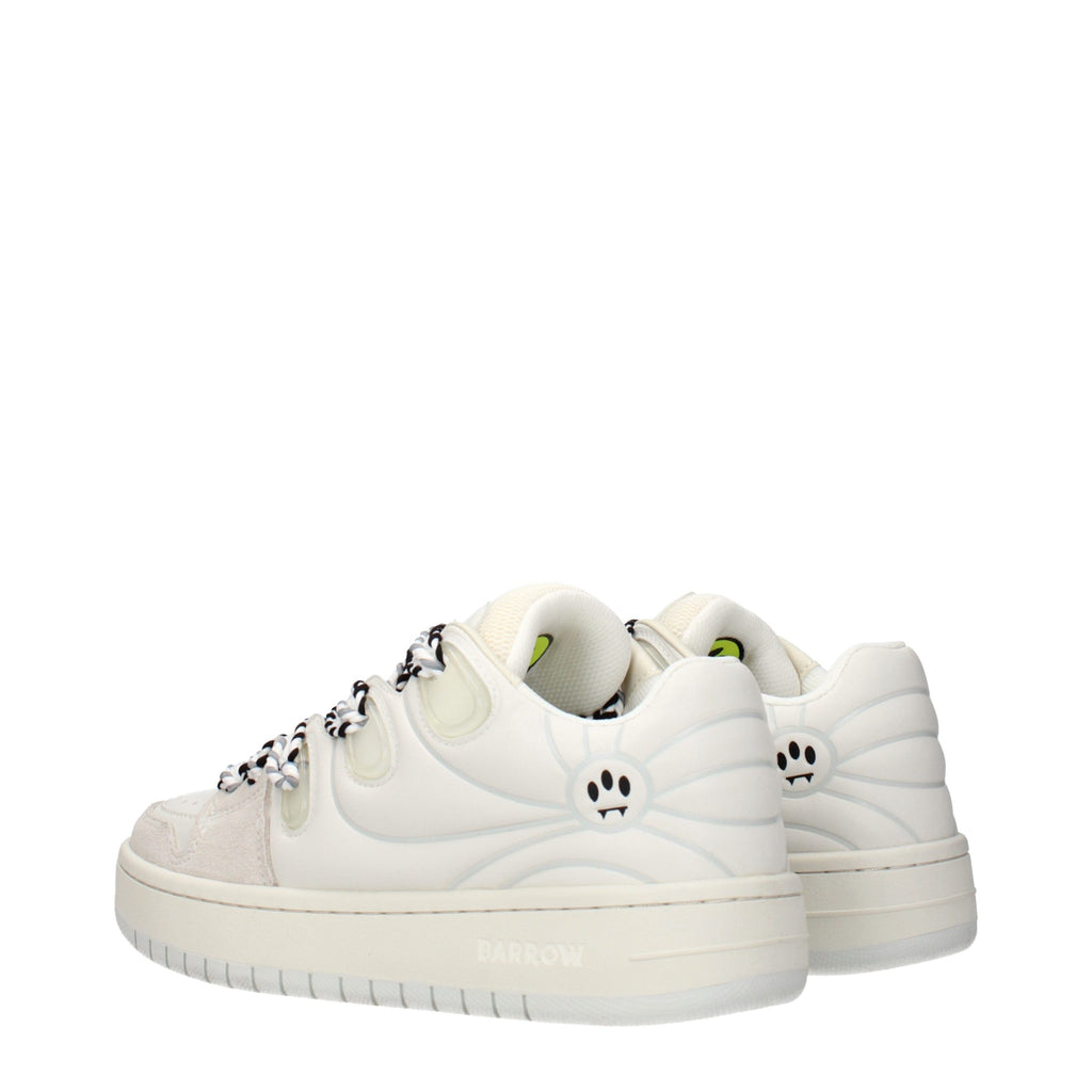 Barrow White Leather Low Top Sneakers