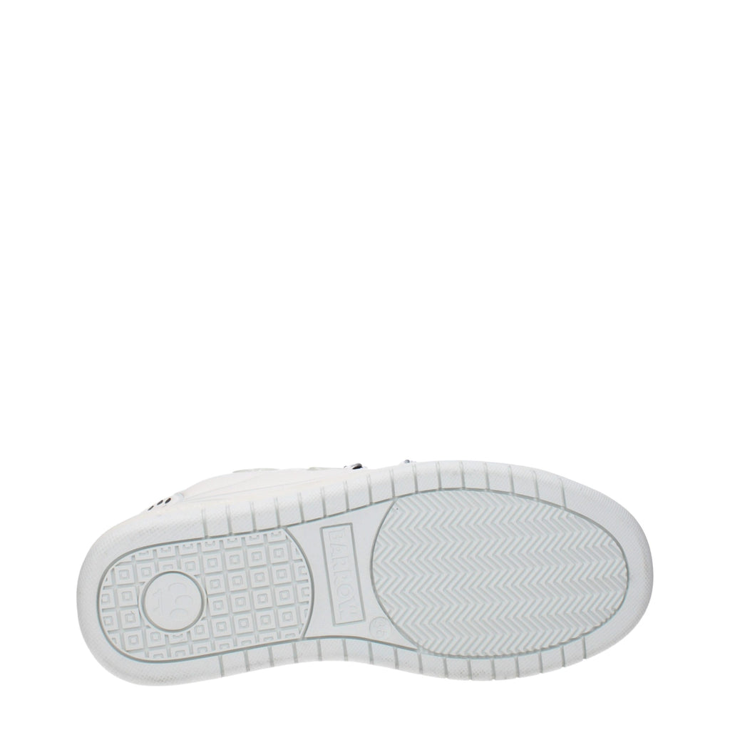 Barrow White Leather Low Top Sneakers