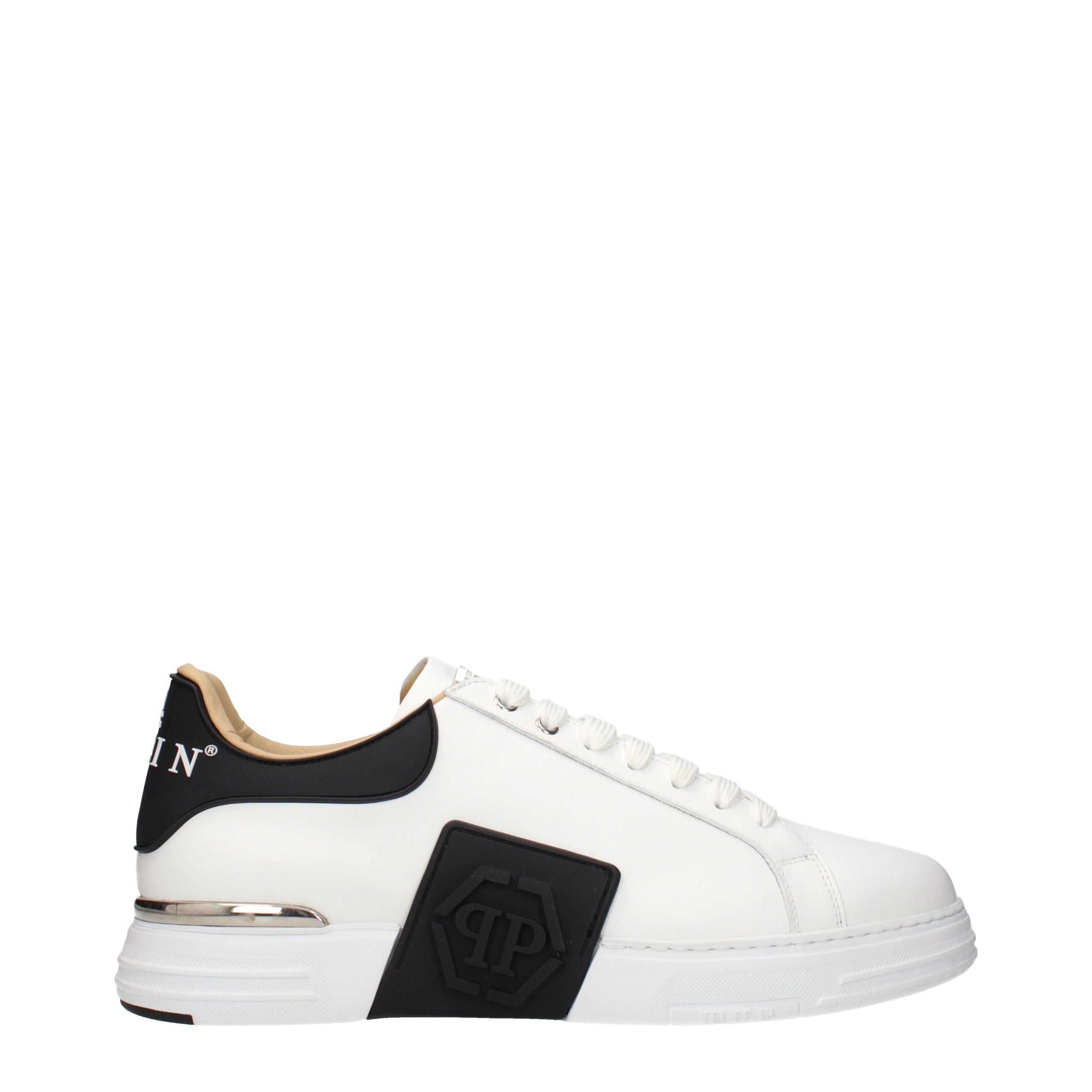 Philipp Plein White Leather Low Top Sneakers