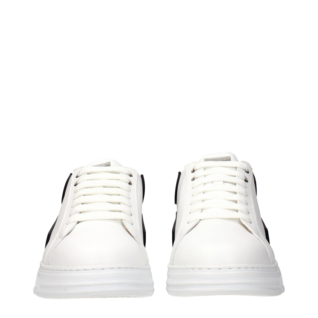 Philipp Plein White Leather Low Top Sneakers