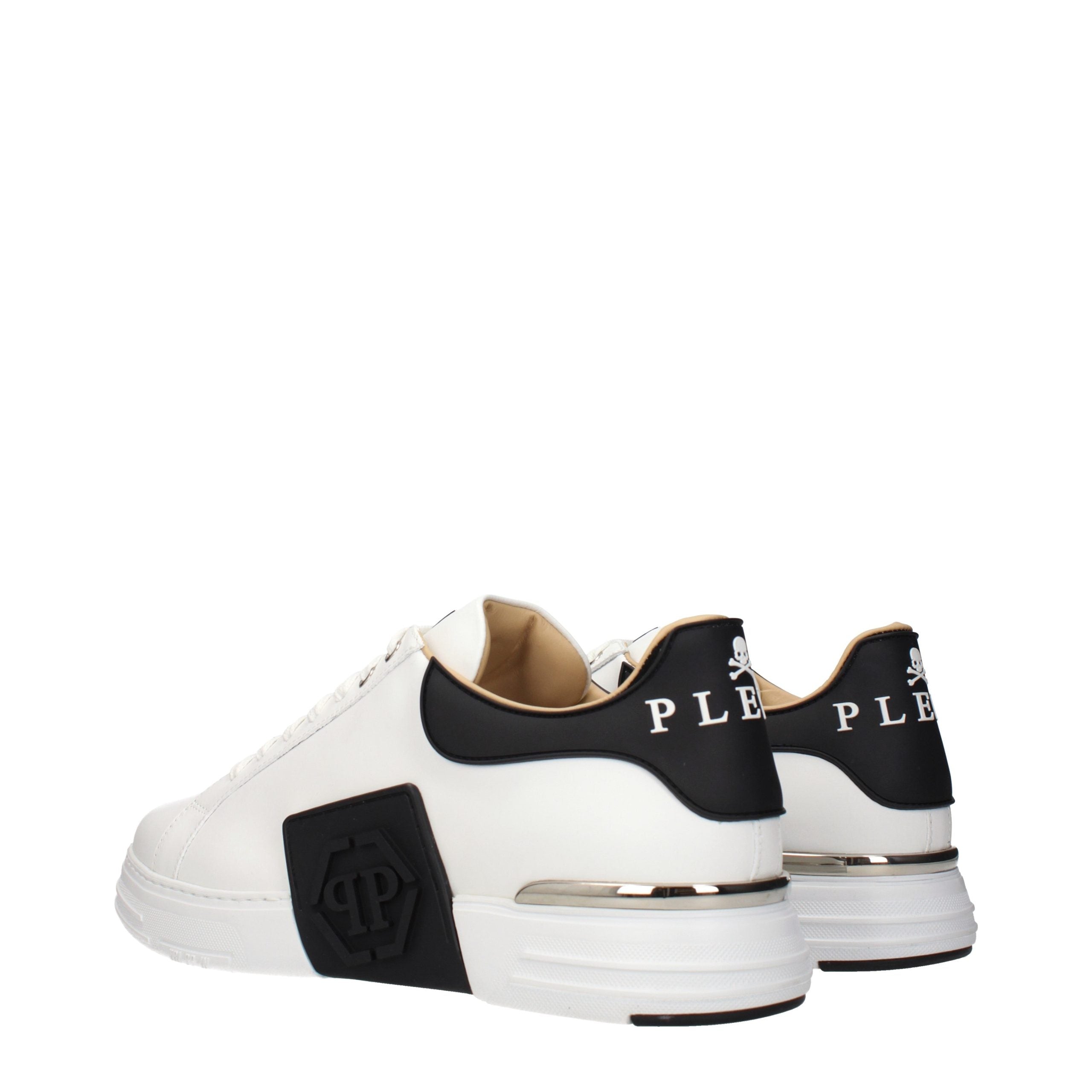 Philipp Plein White Leather Low Top Sneakers