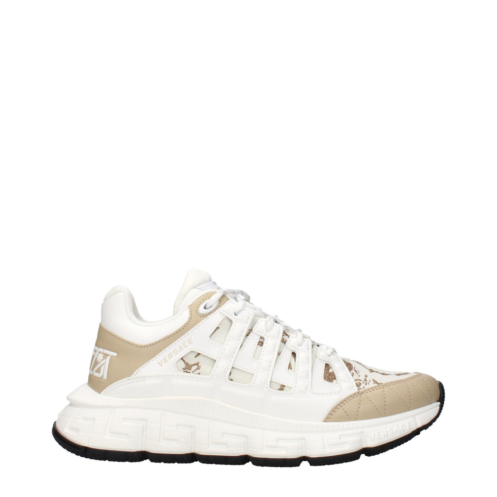 Versace White Fabric Athletic Sneakers