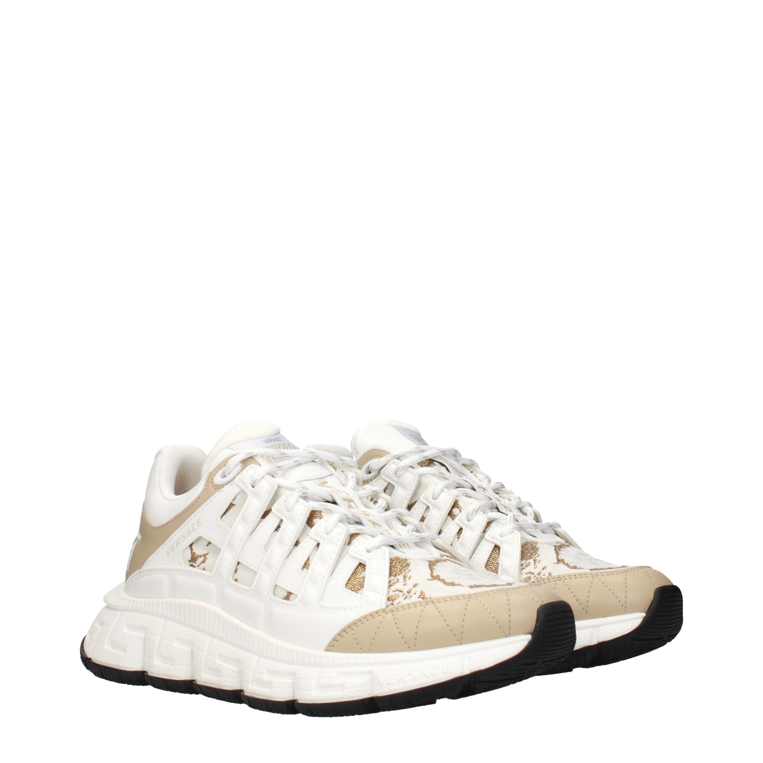 Versace White Fabric Athletic Sneakers