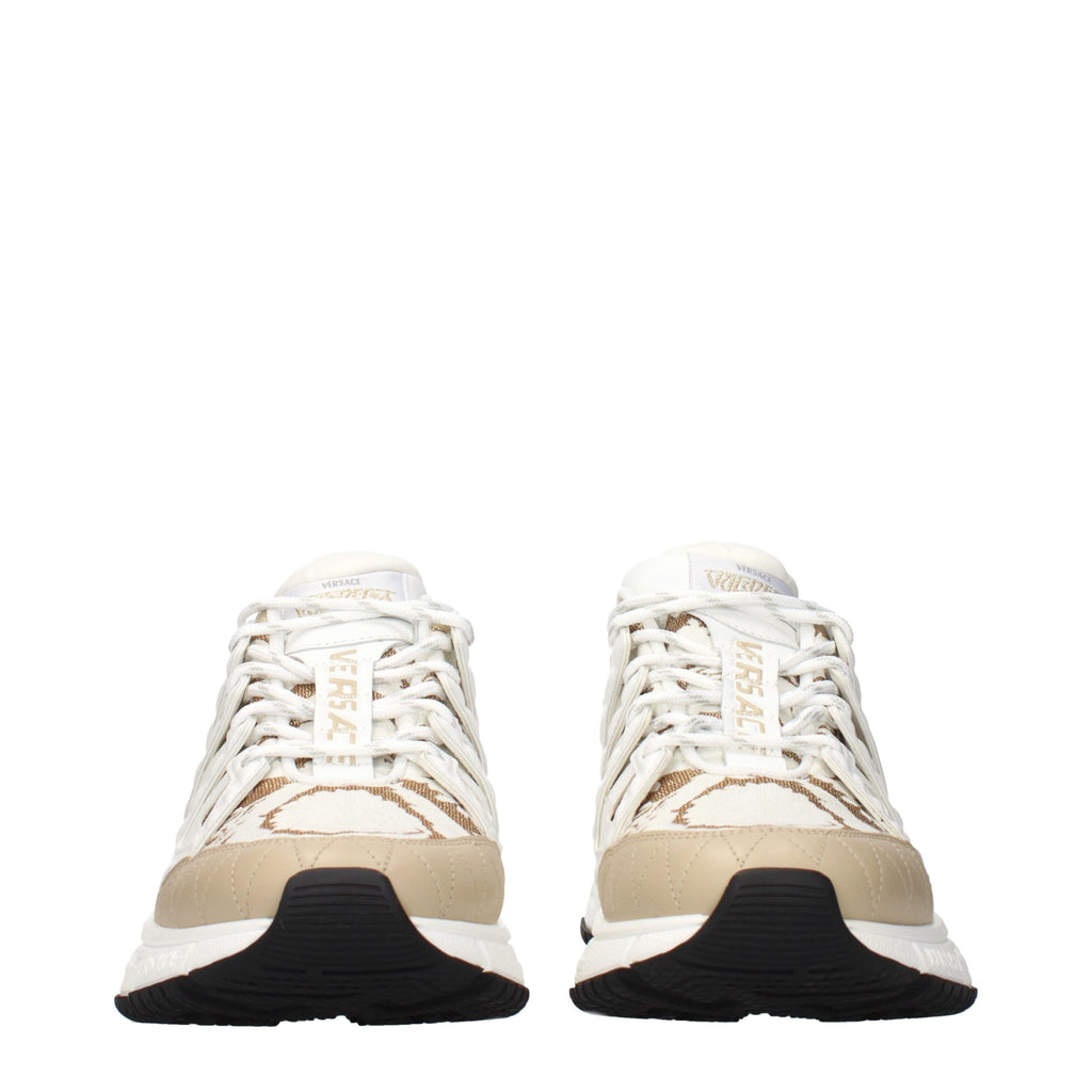 Versace White Fabric Athletic Sneakers