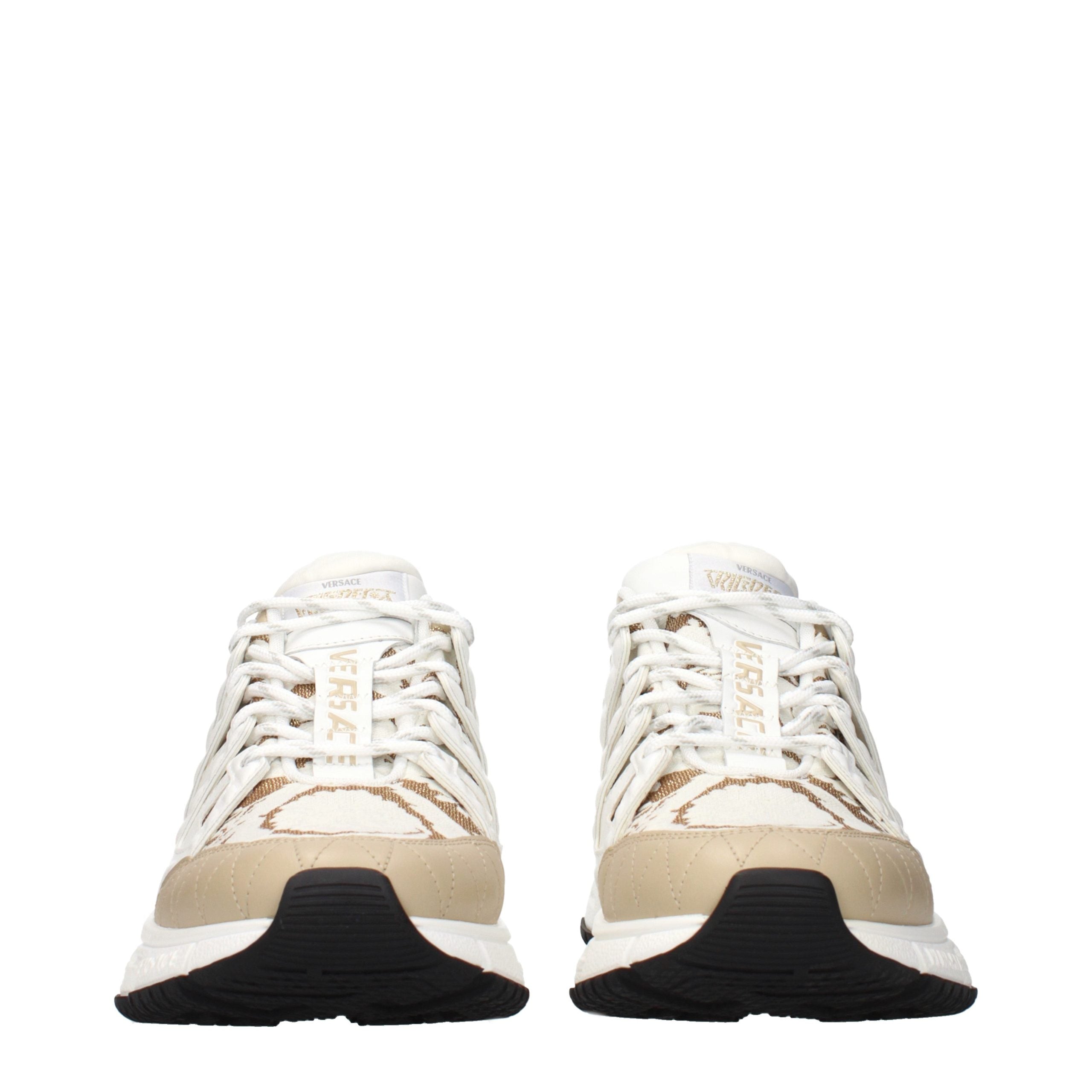 Versace White Fabric Athletic Sneakers