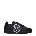 Philipp Plein Black Leather Low Top Sneakers