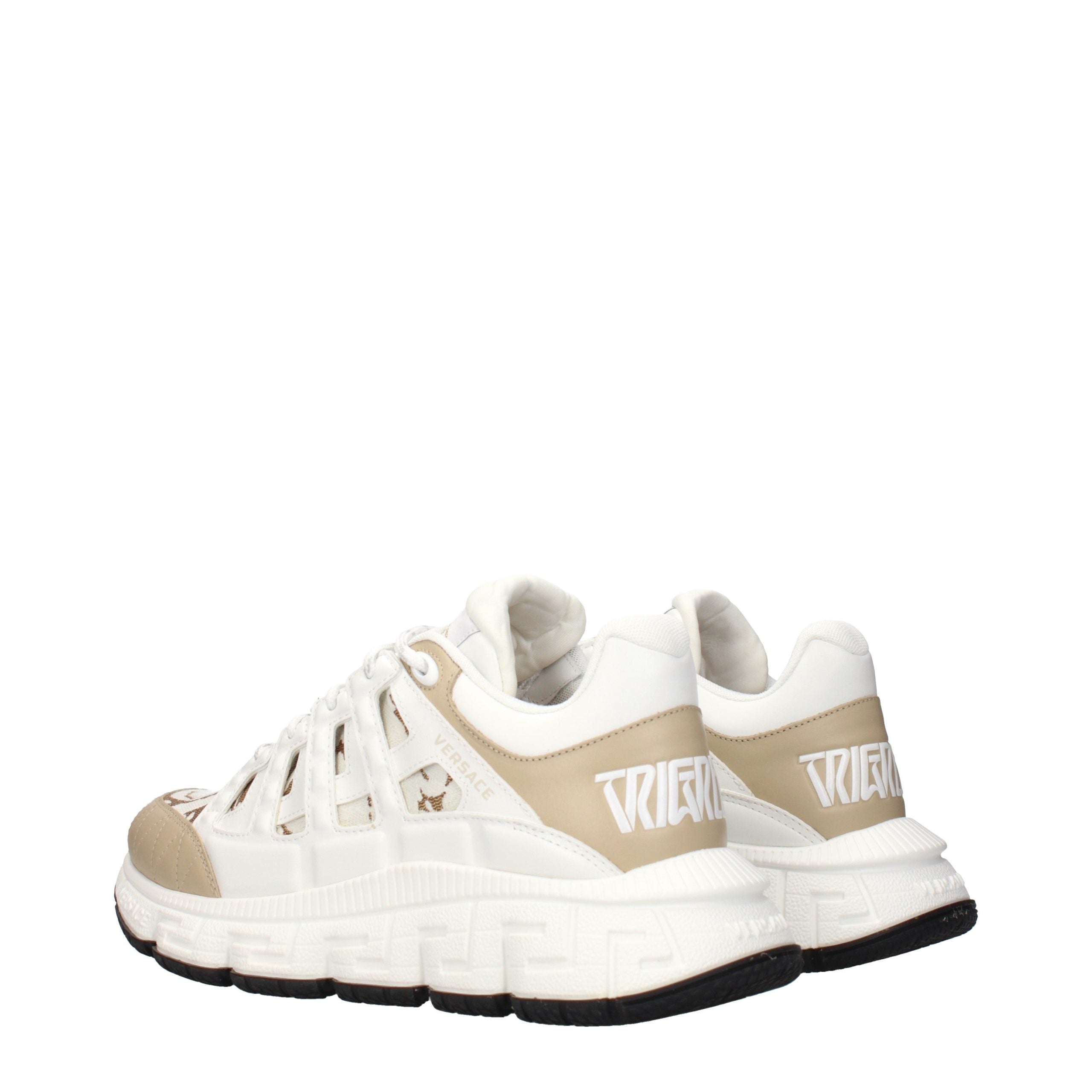 Versace White Fabric Athletic Sneakers