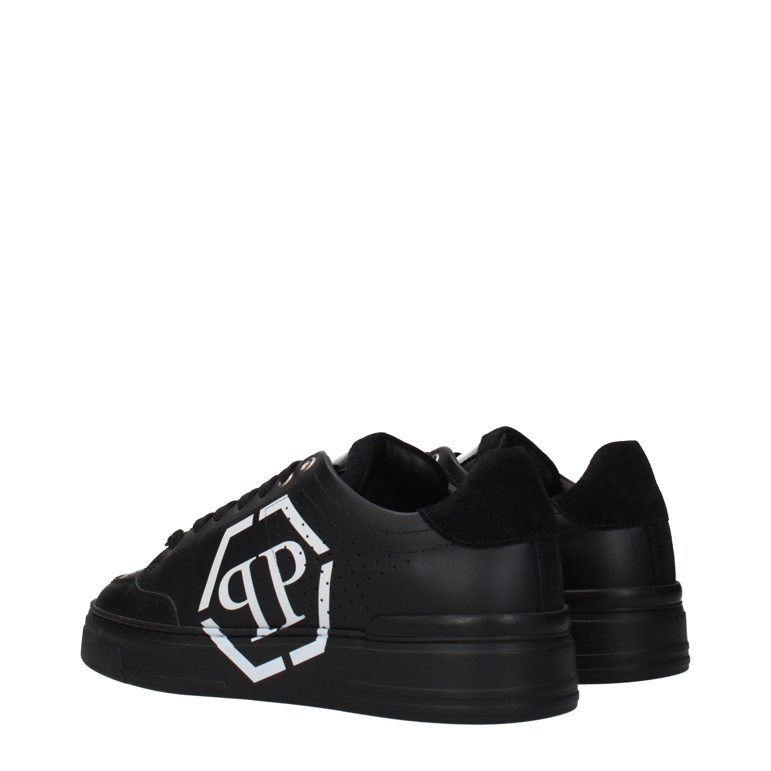 Philipp Plein Black Leather Low Top Sneakers