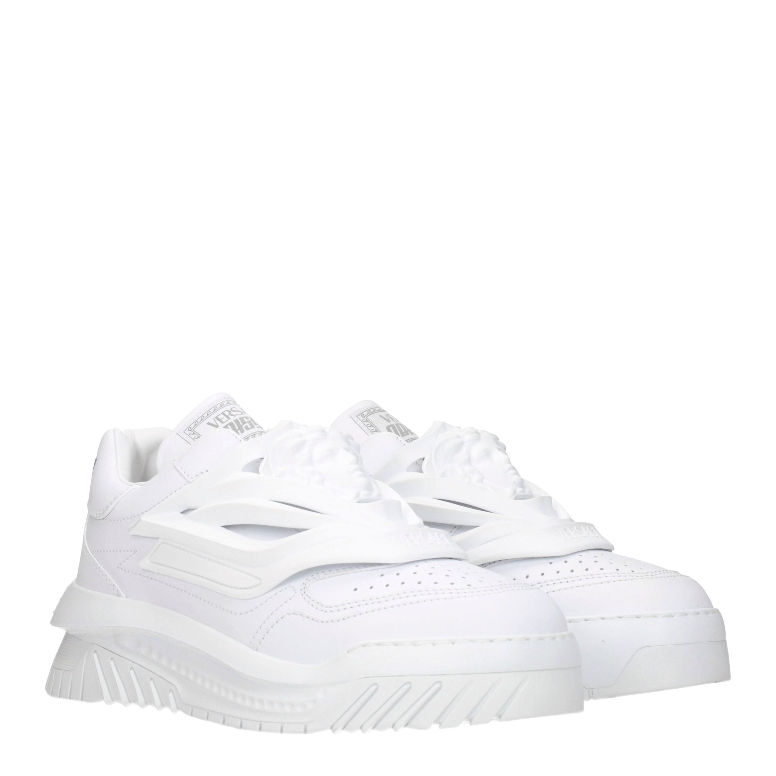 Versace White Leather Sneakers