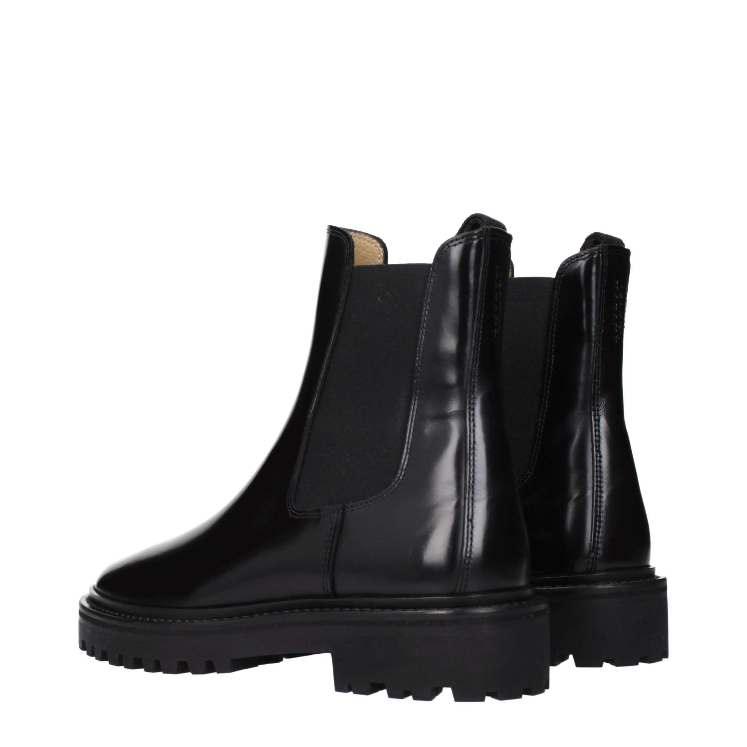 Isabel Marant Black Leather Ankle Boots