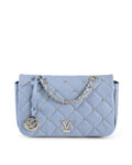 19V69 Italia Blue Leather Shoulder Bag