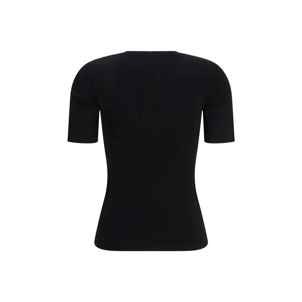 Khaite Black Viscose T-Shirt