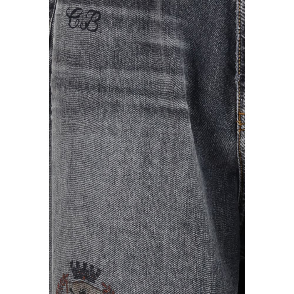 Balenciaga Gray Cotton Relaxed Fit Jeans