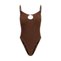 Hunza G Brown Polyamide One-Piece Swimsuit