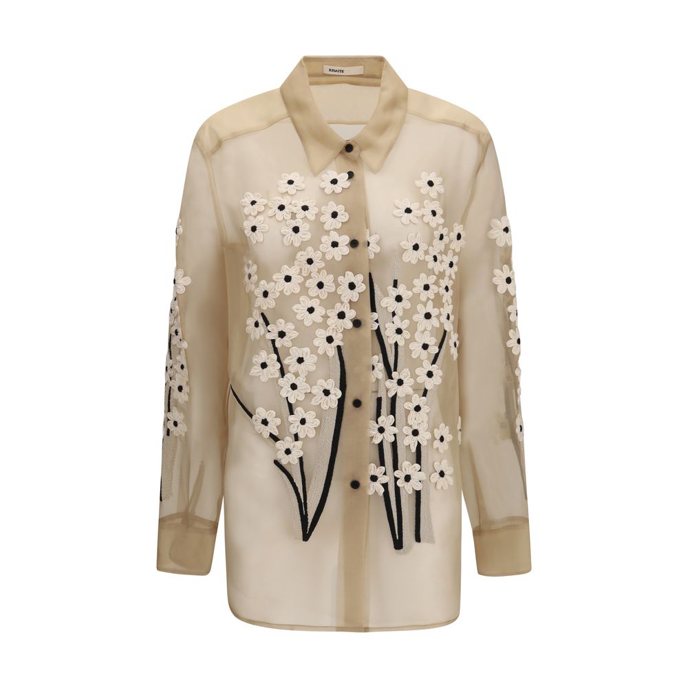 Khaite Beige Silk Pattern Shirt