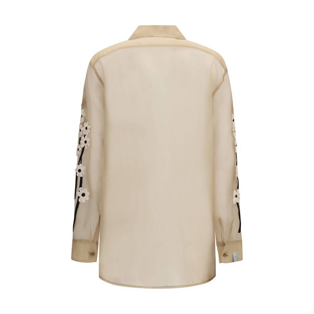 Khaite Beige Silk Pattern Shirt