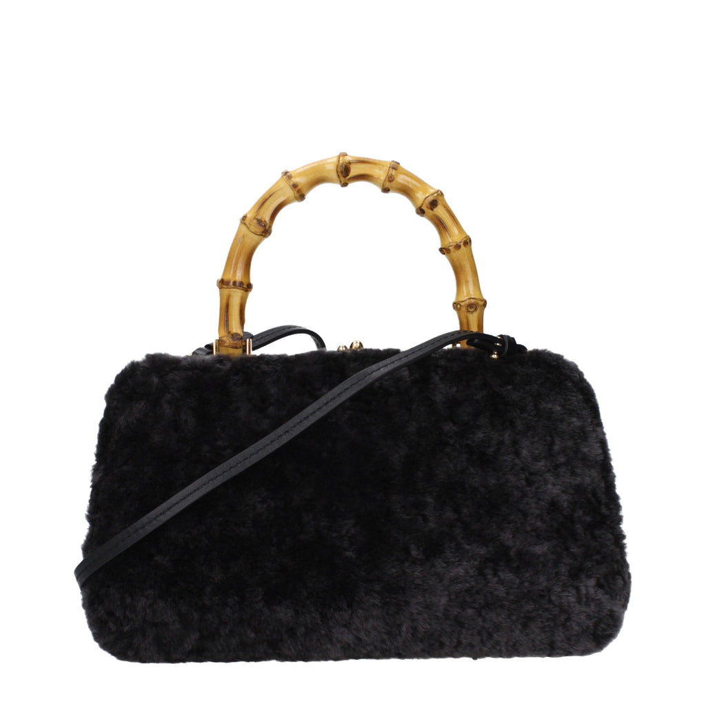 Jil Sander Black Fur Handbag