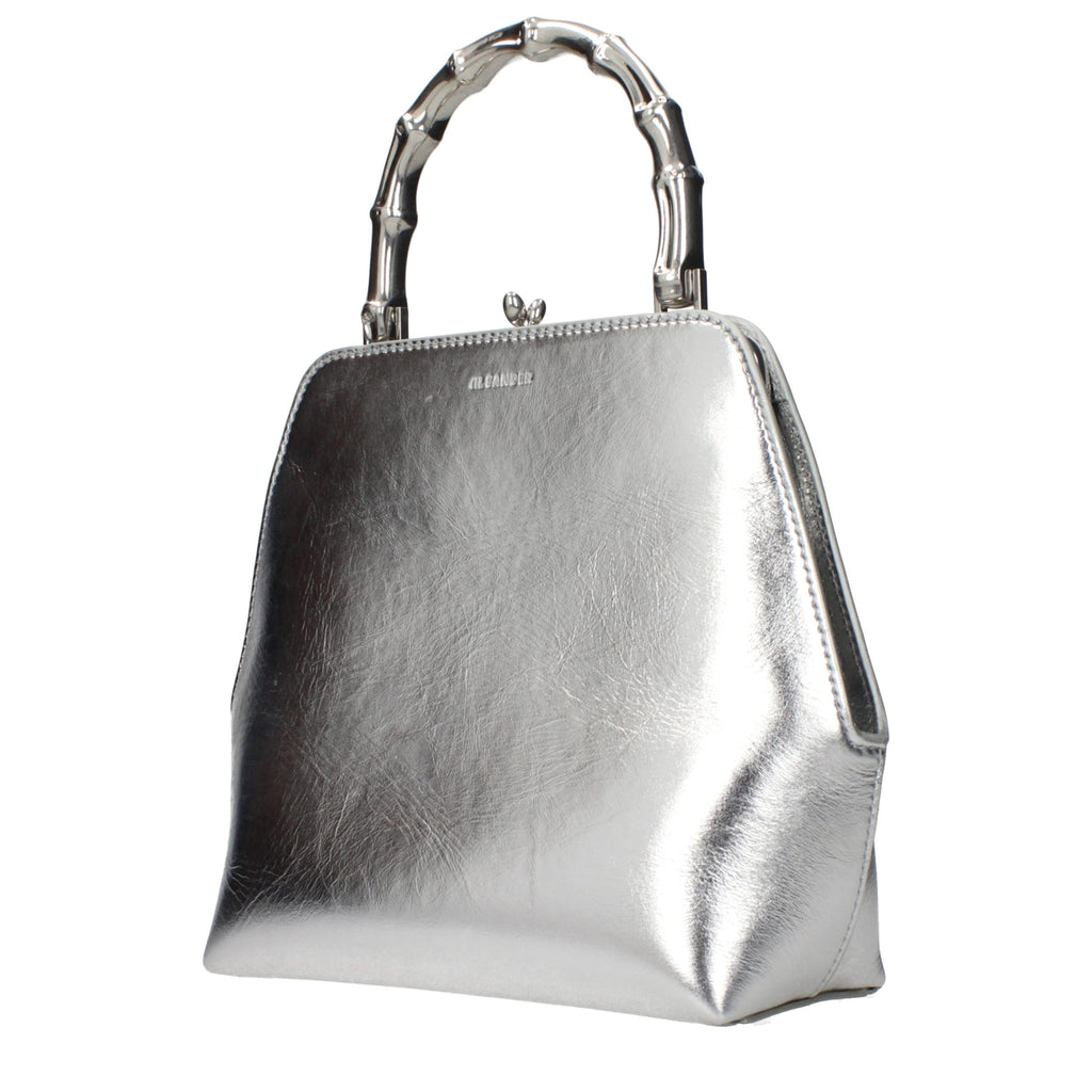 Jil Sander Gray Leather Handbag