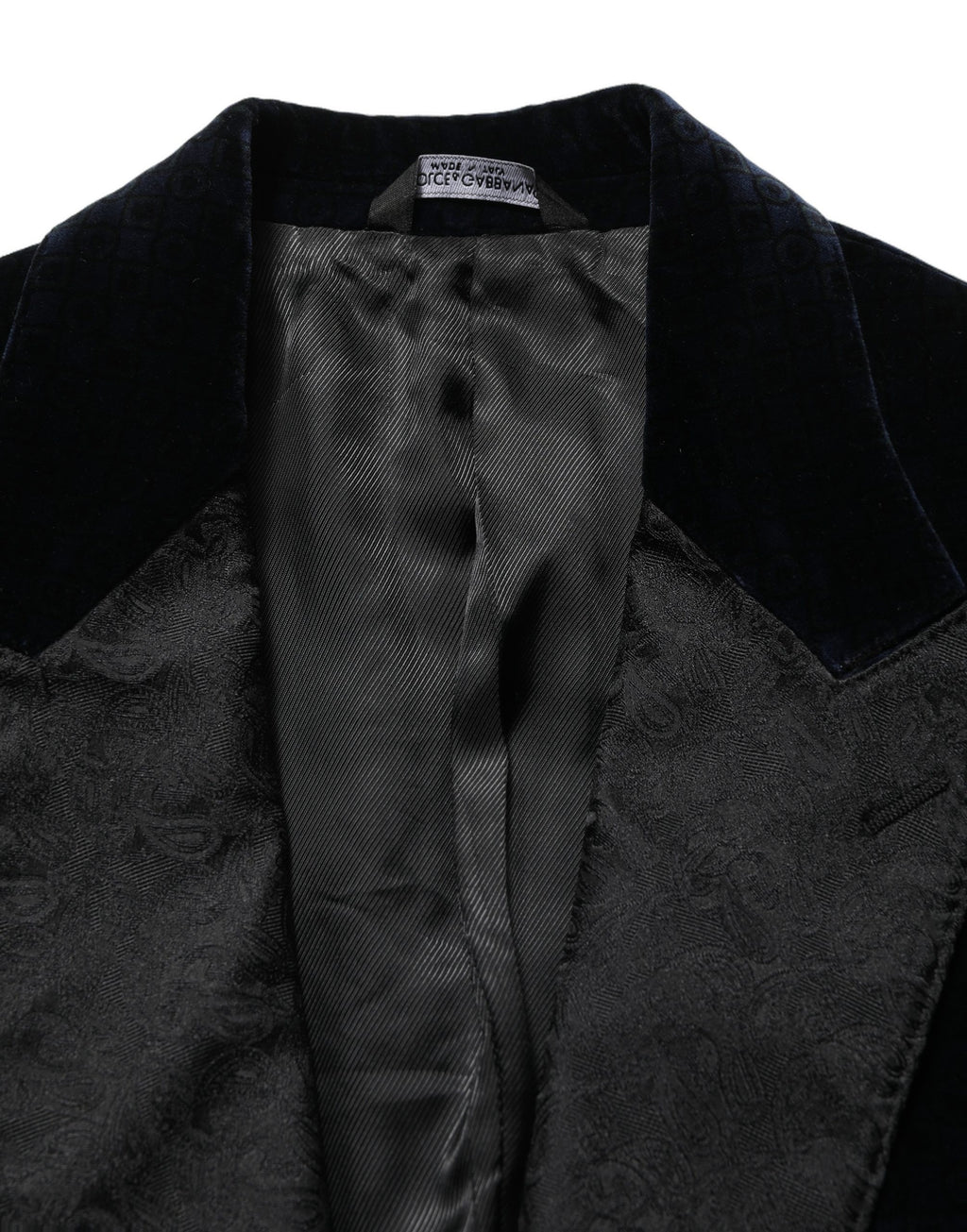Dolce & Gabbana Black Cotton Single Breasted Jacket Blazer