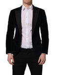 Dolce & Gabbana Black Cotton Single Breasted Jacket Blazer