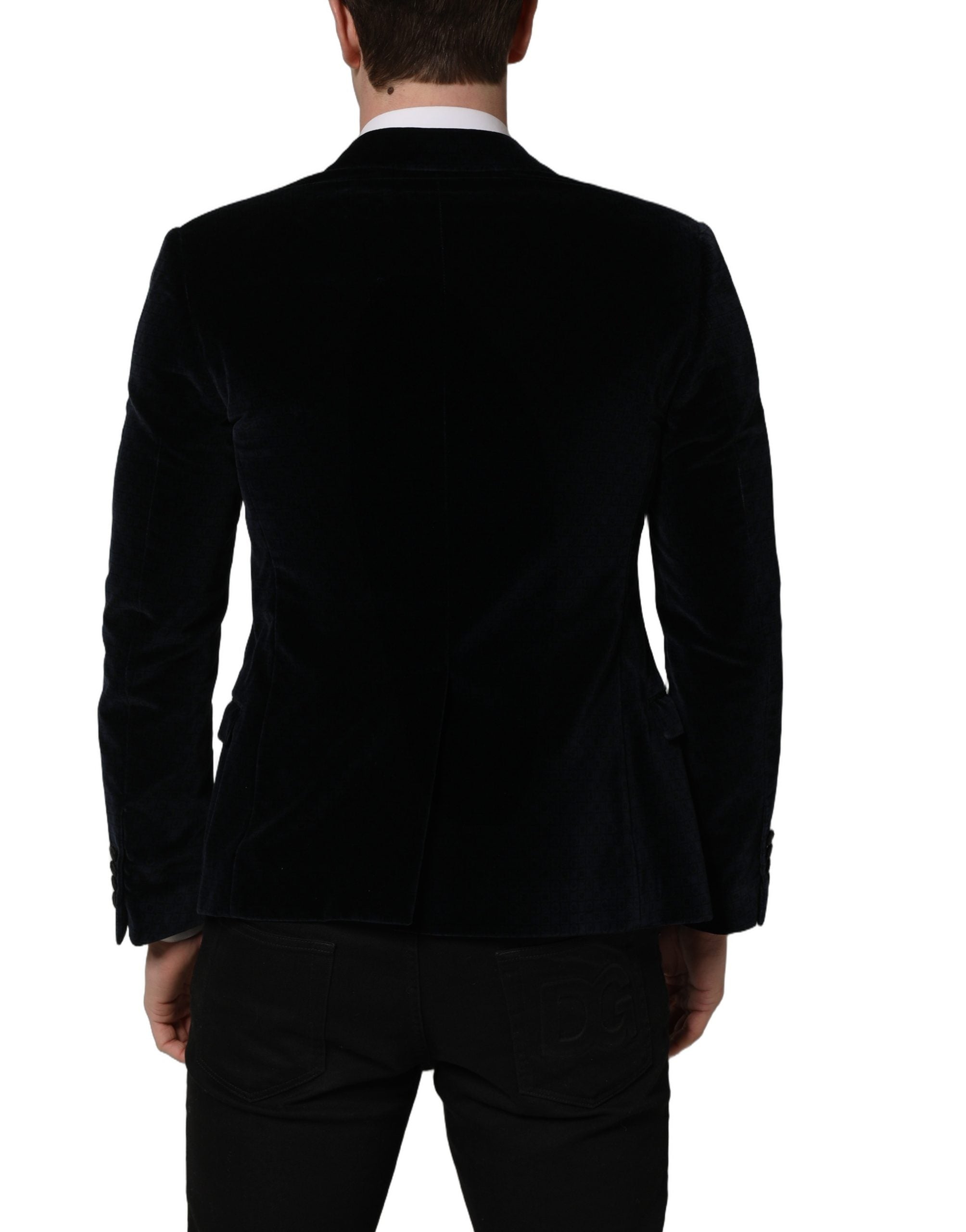 Dolce & Gabbana Black Cotton Single Breasted Jacket Blazer