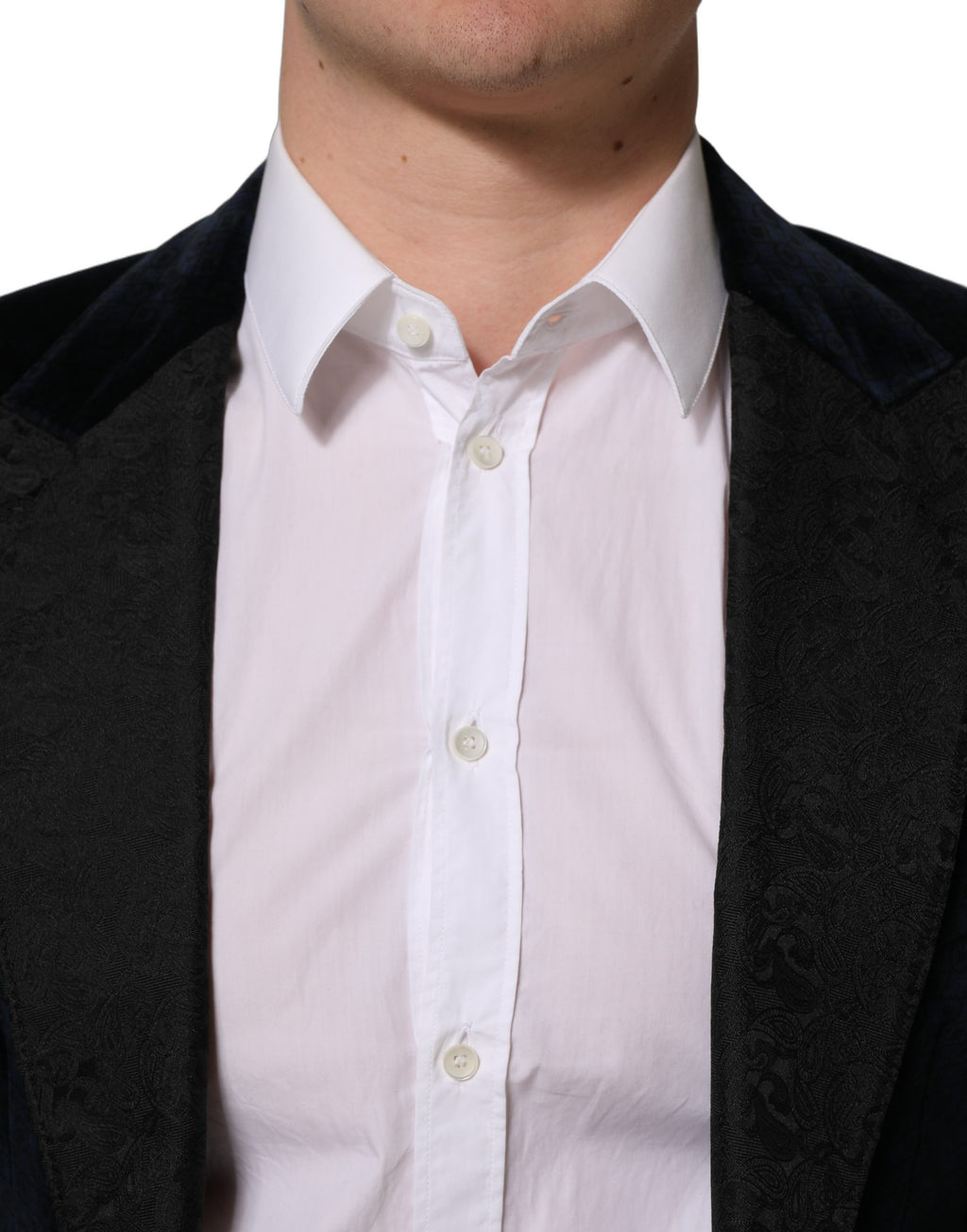 Dolce & Gabbana Black Cotton Single Breasted Jacket Blazer