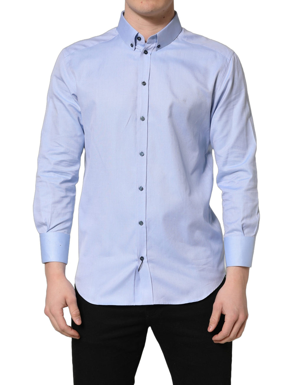 Dolce & Gabbana Light Blue Cotton Dress Formal Men Shirt