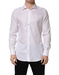 Dolce & Gabbana White Cotton Collared Dress Formal Men Shirt