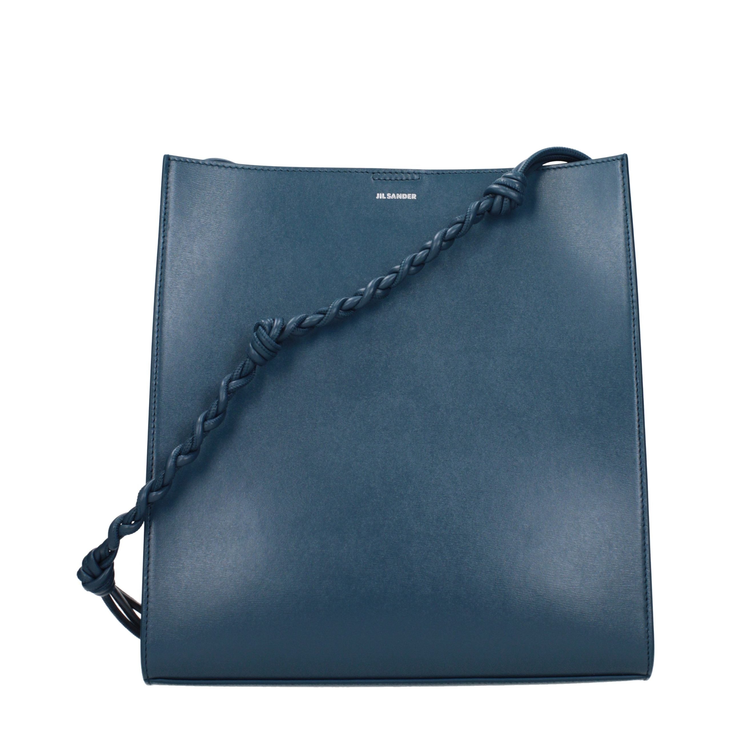 Jil Sander Blue Leather Shoulder Bag