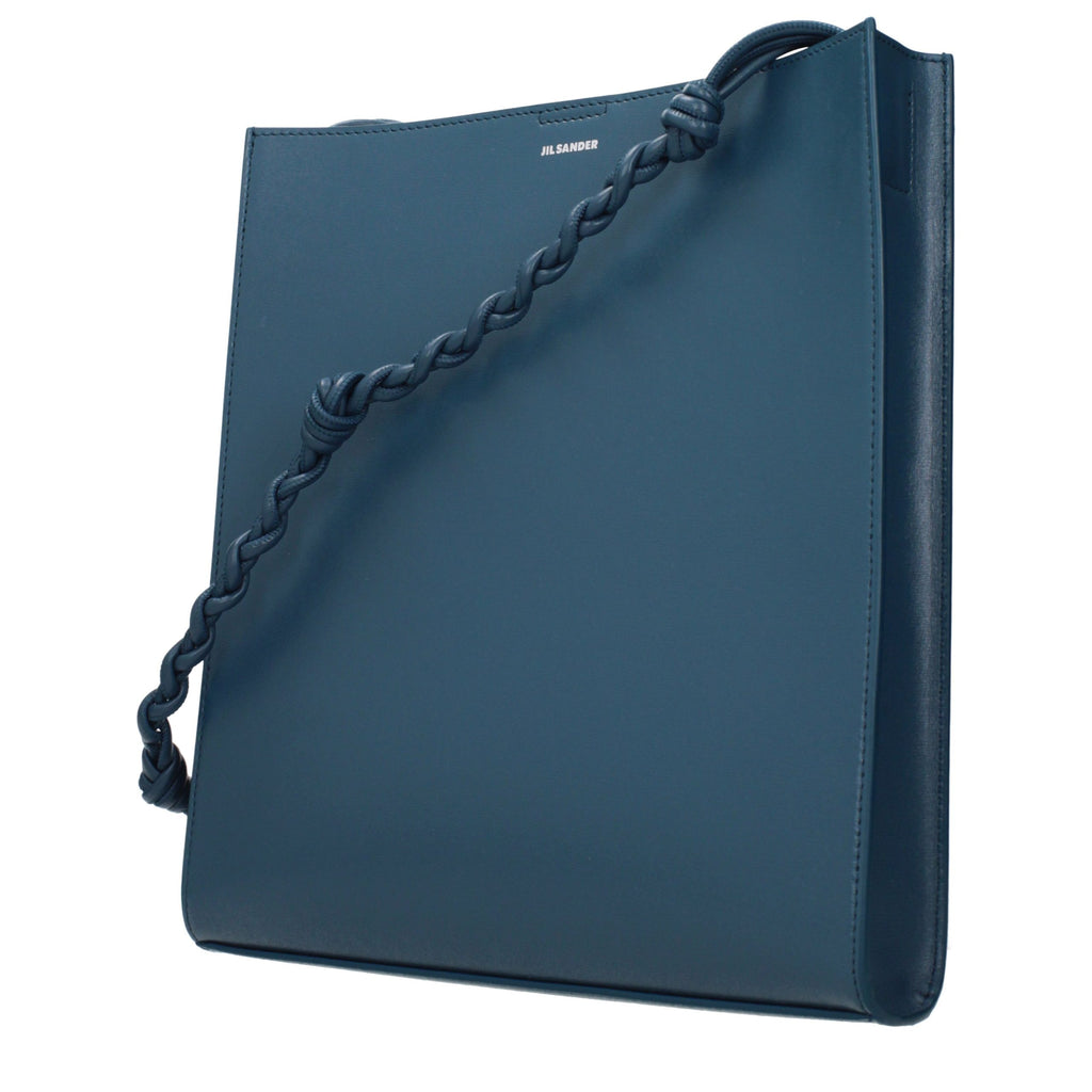 Jil Sander Blue Leather Shoulder Bag