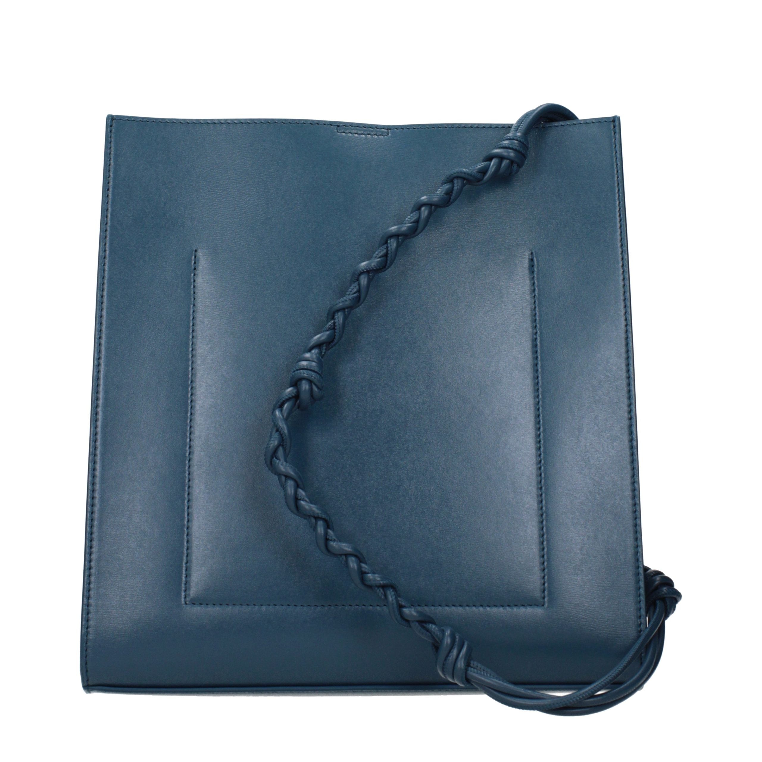 Jil Sander Blue Leather Shoulder Bag